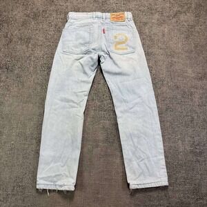 Dsquared2 Jeans Mens 28 Light Wash True Artist Club Straight Leg Graphic Blue